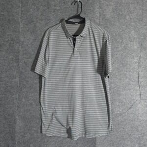 LULULEMON SSVO Polo Top Shirt Mens Sz M Grey Stripe Evolution Sports Performance